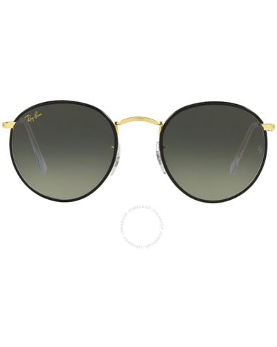Ray-Ban Round Metal Full Colour Legend Grey Gradient Sunglasses Rb3447jm 919671 50 - Brown