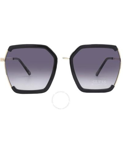 Guess Factory Smoke Gradient Butterfly Sunglasses Gf0418 01b 58 - Black
