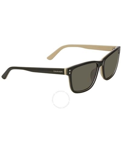 Calvin Klein Green Square Sunglasses Ck18508s 311 57 - Grey