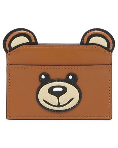 Moschino Leather Teddy Bear Card Holder - Brown