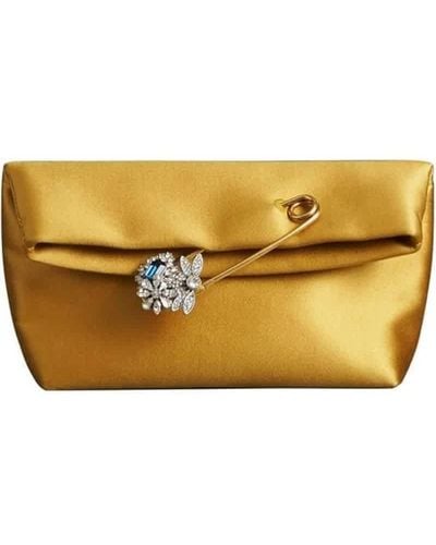 Burberry Satin The Small Pin Clutch - Yellow