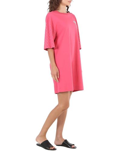 Moschino Gem-logo T-shirt Dress - Pink