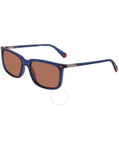 Polaroid Polarized Copper Rectangular Sunglasses Pld 2117/s 0pjp - Blue