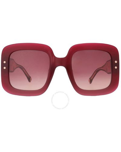 Carolina Herrera Shaded Square Sunglasses Ch 0010/s 0lhf/3x 52 - Black