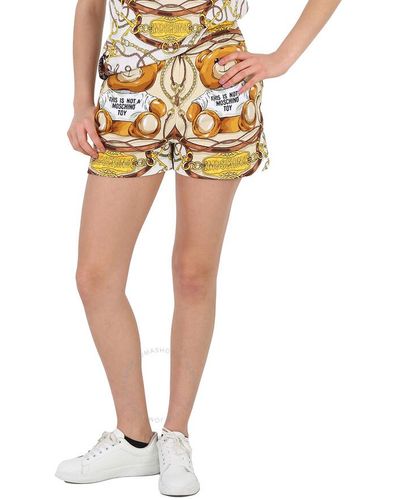 Moschino All-over Teddy Printed Shorts - Yellow