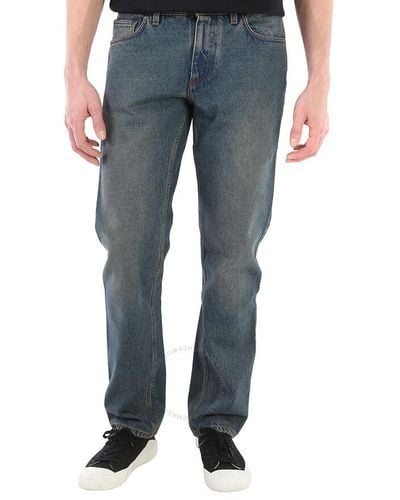 Burberry Indigo Straight Fit Washed Denim Jeans - Blue