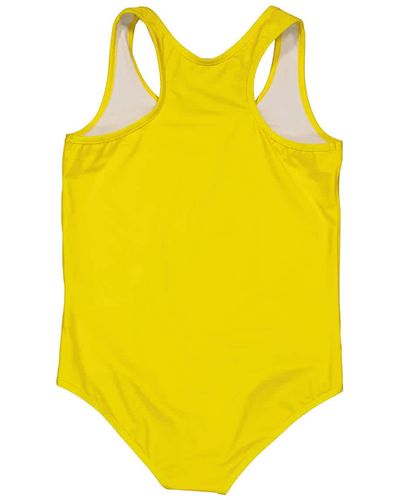 Moschino Girls Teddy Bear Print 1-piece Swimsuit - Yellow