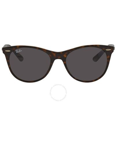 Ray-Ban Wayfarer Ii Classics Dark Gray Classic Round Sunglasses Rb2185 1292b1 55 - Brown