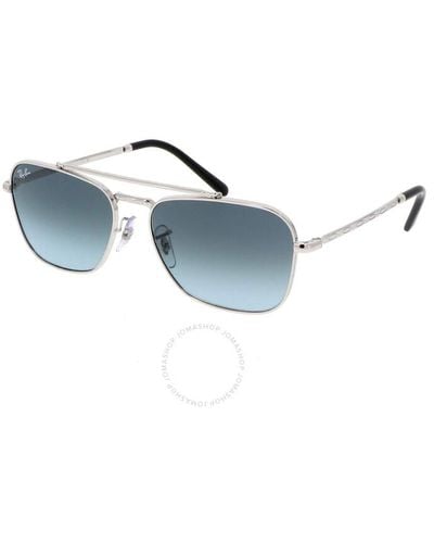 Ray-Ban New Caravan Blue Grey Gradient Square Sunglasses Rb3636 003/3m 55