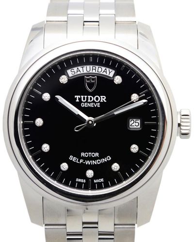 Tudor Glamour Date Automatic Diamond Black Dial Watch -bk - Metallic