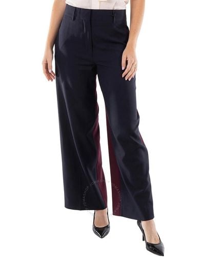 Burberry Navy Black Jane Tailored Trousers - Blue