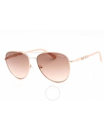 Guess Factory Gradient Brown Pilot Sunglasses Gf6143 28f 59 - Pink