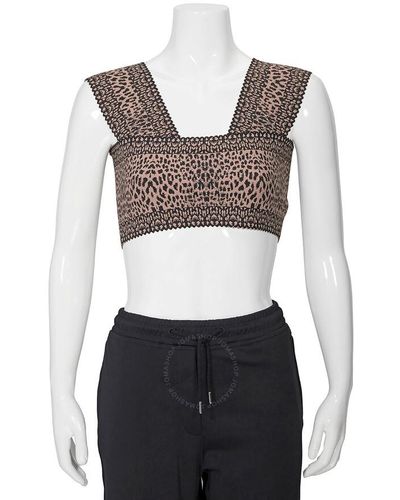 Alaïa Jacquard Print Fitted Top - Gray