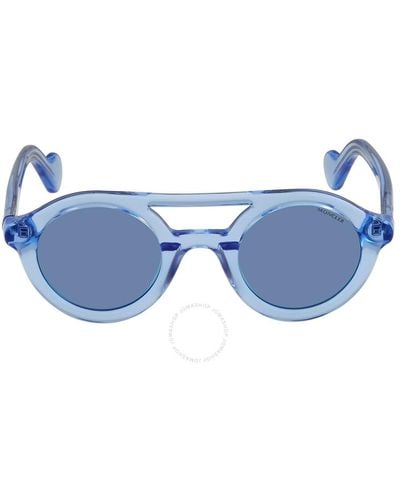 Moncler Round Sunglasses Ml0014 84l 47 26 145 - Blue