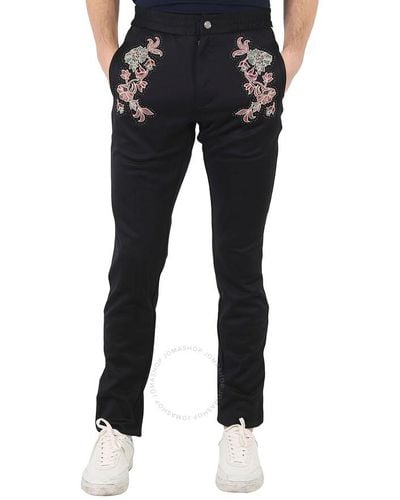 Roberto Cavalli Felpa Embroidered Trousers - Black
