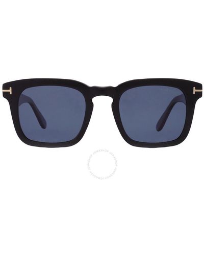 Tom Ford Dax Polarized Square Sunglasses Ft0751 01v 50 - Blue