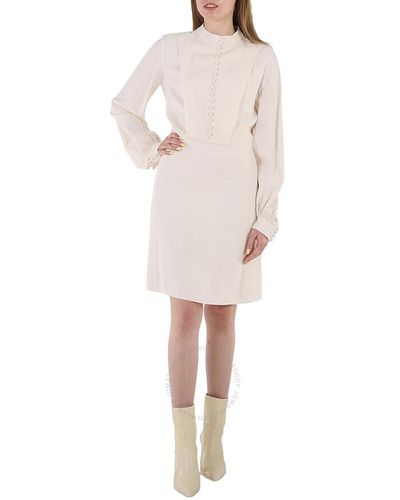 Chloé Buttoned Long-sleeve Dress - White