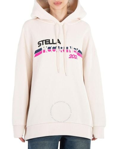 Stella McCartney Cream Moto Logo-print Hoodie - Pink
