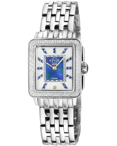 Gevril Padova Gemstone Diamond Mother Of Pearl Dial Watch - Blue