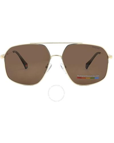Polaroid Polarized Bronze Navigator Sunglasses Pld 6173/s 0j5g/sp 58 - Brown