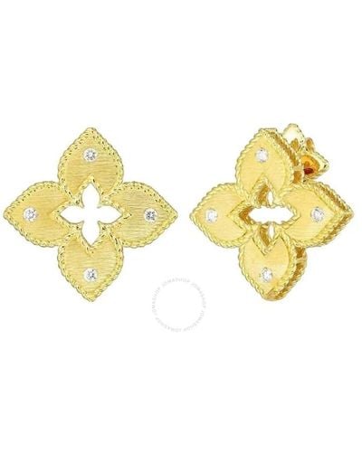 Roberto Coin Diamond Petite Princess Flower Earring - Yellow