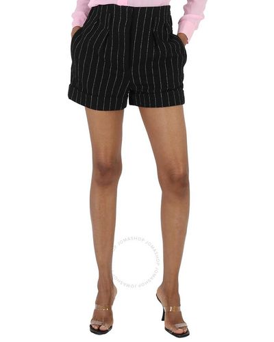 Moschino Stretch Pinstripe Shorts - Black