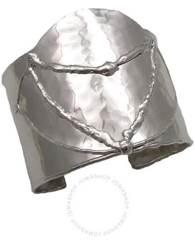 Devon Leigh Rhodium Plated Brass Cuff Bracelet Cuff111 - Metallic