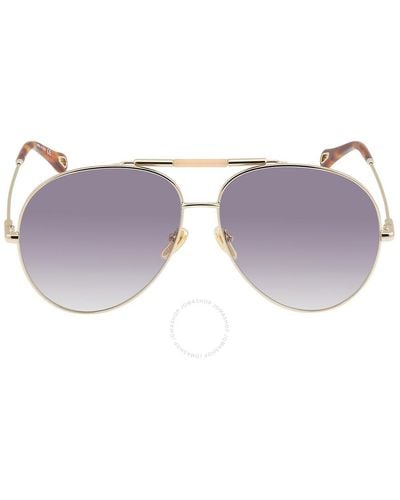 Chloé Blue Pilot Sunglasses - Purple