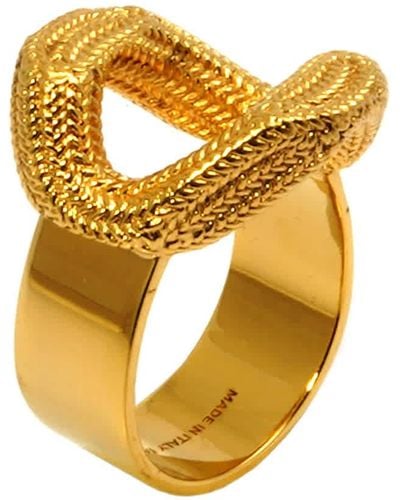 Burberry Gold-plated Hook Ring in Metallic | Lyst