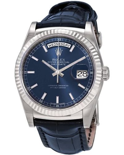 Rolex Day-date Automatic Chronometer Blue Dial Watch