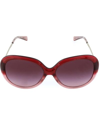 COACH Burgundy Gradient Round Sunglasses - Red