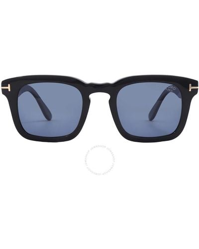 Tom Ford Dax Polarized Blue Square Sunglasses Ft0751 01v 48