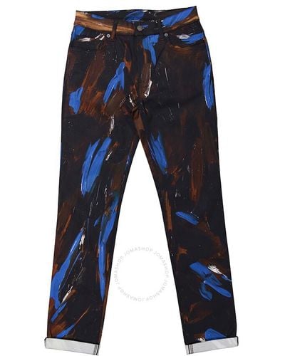 Moschino Painted Logo Jersey Pants - Blue
