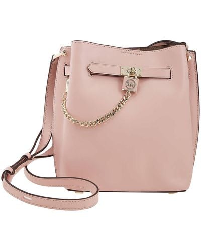 Michael Kors Hamilton Legacy Medium Leather Bucket Bag - Pink