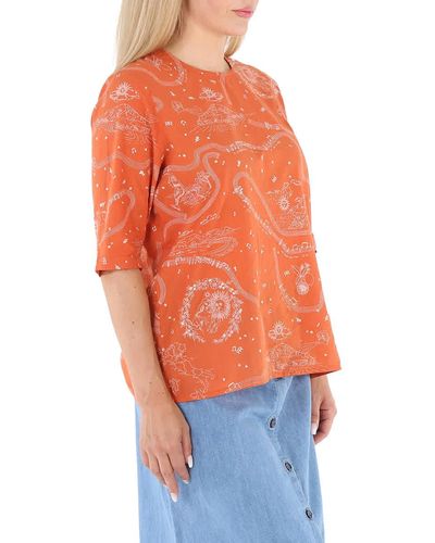 Roseanna Luci Martial Cotton Blouse - Orange