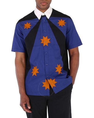 Burberry Bright Navy Short-sleeve Star Detail Shirt - Blue