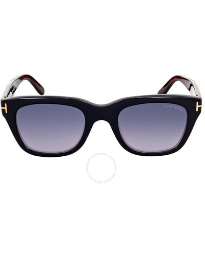 Tom Ford Snowdon Smoke Gradient Square Sunglasses Ft0237 05b 50 - Blue