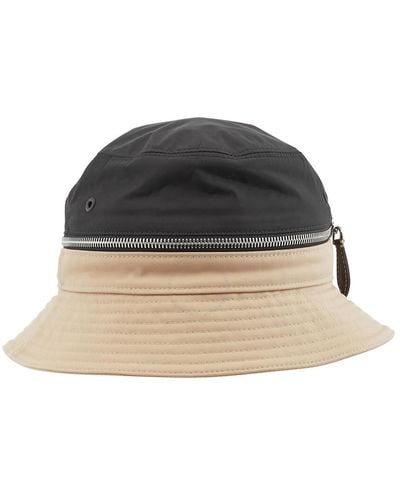 Burberry Soft Fawn Wide Brim Bucket Hat - Black