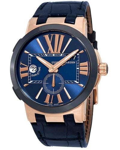 Ulysse Nardin Executive Dual Time Automatic Blue Dial Watch