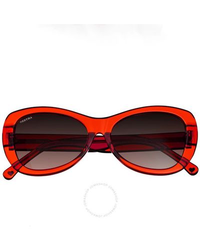 Bertha Orange Square Sunglasses - Red