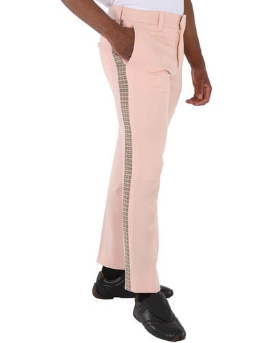 Burberry Check Side Stripe Trousers - Pink