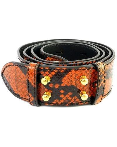 Burberry Burnt Amber Croco-embsed Leather Bag Strap - Orange