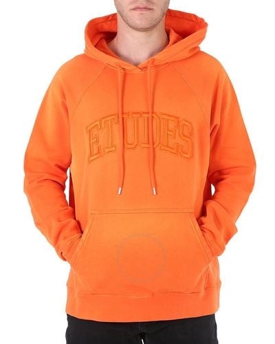 Etudes Studio Racing Logo Cotton Hoodie - Orange
