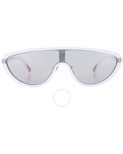 Moncler Vitesse Smoke Flash Silver Shield Sunglasses Ml0239 21c 00 - Grey
