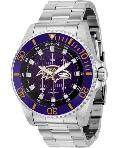 INVICTA WATCH Nfl Baltimore Ravens Quartz Purple Dial Watch - Metallic