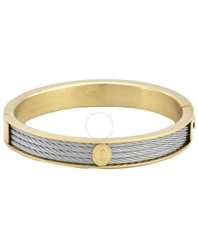 Charriol Forever Yellow Gold Pvd Steel Cable Bangle - Metallic