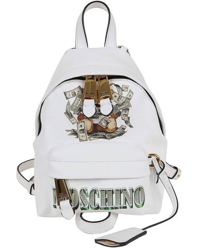 Moschino Dollar Teddy Bear Backpack - White