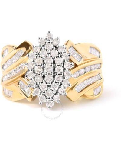Haus of Brilliance 10k Gold 1 Cttw Diamond Pear Shaped Cluster Cluster Cocktail Ring - Metallic