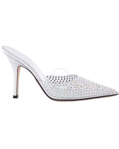 Paris Texas Iridescent Hollywood Pvc Pointed-toe Mules - White