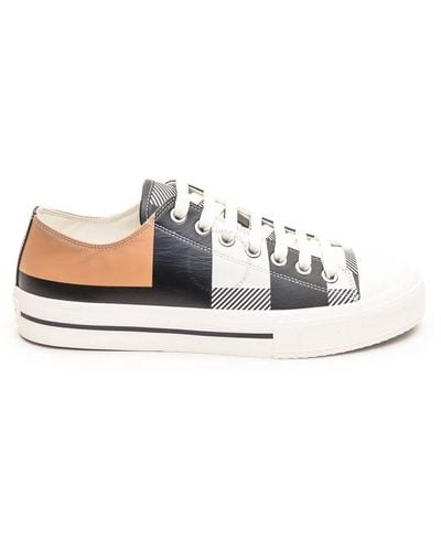 Burberry Camel Check Larkhall Low-top Trainers - White